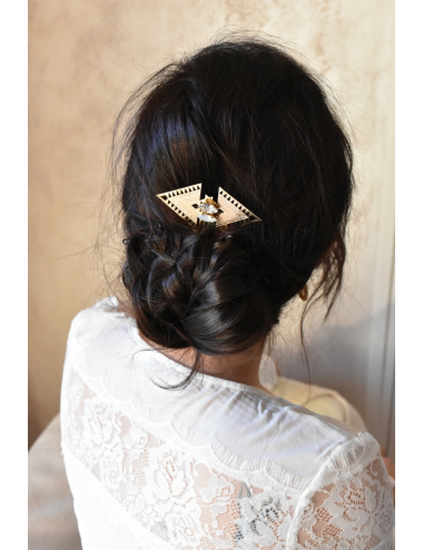 Peigne pour le chignon de la mariée modèle Faustine, art déco.