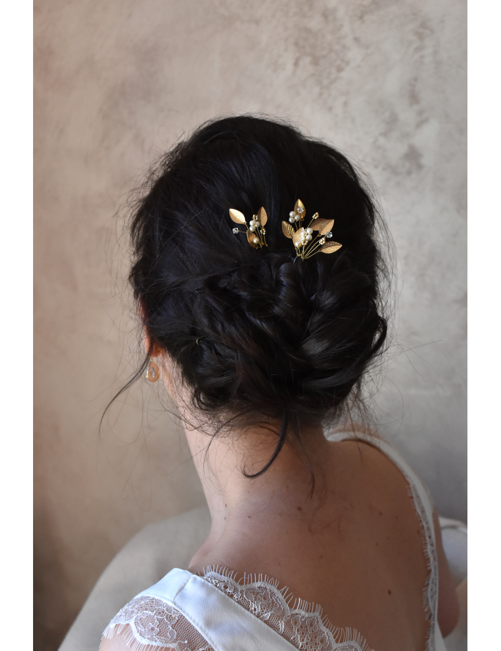 Trio de pics à cheveux pour le chignon de la mariée