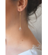 boucles d'oreilles mariage avec très fine chaine et gouttes de cristal