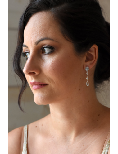 Boucles d'oreilles de mariage de style vintage avec perles, Eva