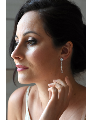 Boucles d'oreilles de mariage de style vintage avec perles, Eva