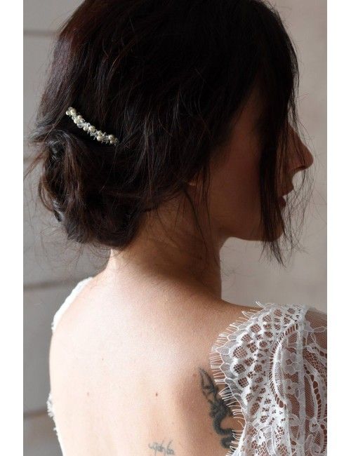 Peigne à cheveux pour la mariée modèle Orphée, en perles et strass