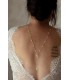 Collier robe de mariée dos nu avec perles fines et chaine modele Icone