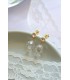 Boucles d'oreilles Osmose peu pendantes et transparentes pour la mariée