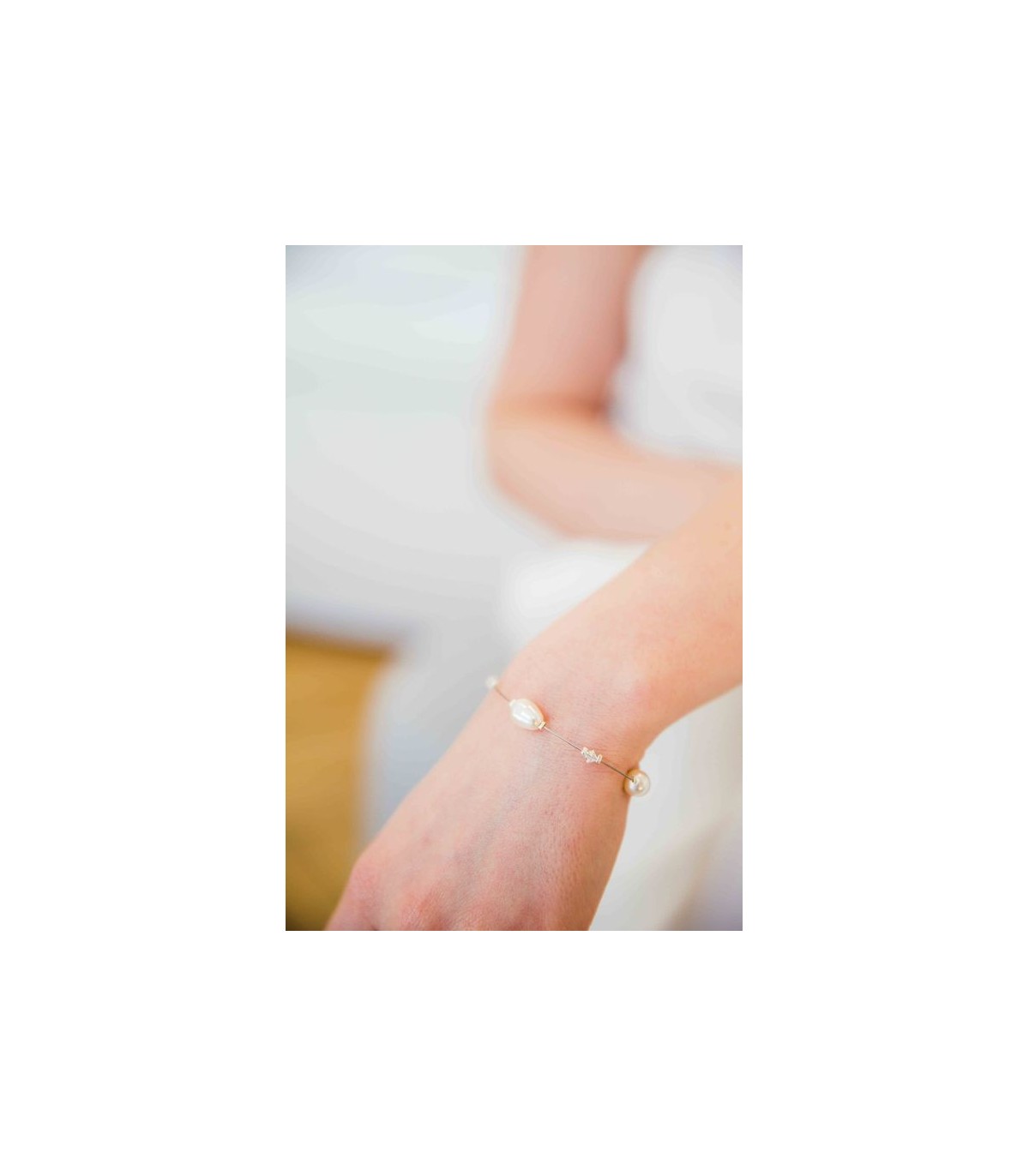 Bracelet pour la mariée Drop dream, perles nacrées et transparentes