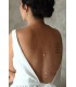 Collier de dos simple pour robe de mariée dos nu avec perles et cristaux minimalistes