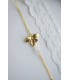 Bracelet de mariée avec fleur d'orchidee et cristal