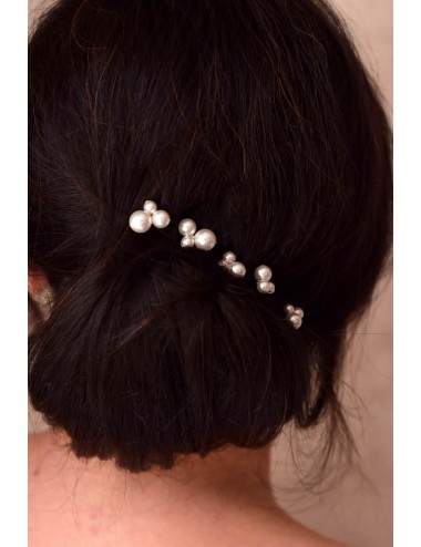 Pics à chignon de mariée en perles nacrées, lot de 5 pics à perles