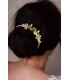 Ornement de cheveux Oasis avec fleurs dorées et perles pour le chignon de la mariée