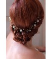 Headband Bianca avec perles et fleurs blanches