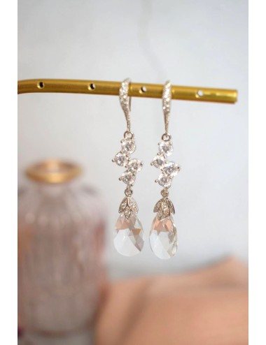 Boucles d'oreilles pour la mariée glamour chic en cristal.