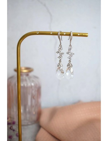 Boucles d'oreilles pour la mariée glamour chic en cristal.