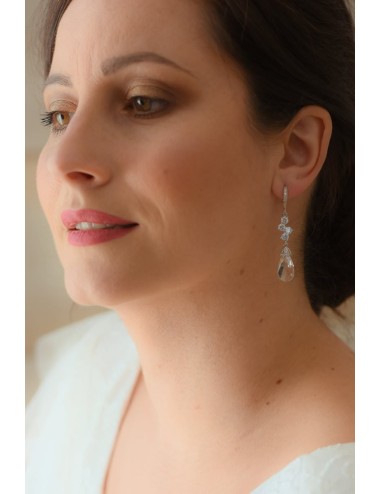 Boucles d'oreilles pour la mariée glamour chic en cristal.