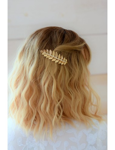 Barrette pour la mariée feuille dorée pour le chignon modèle Ramure