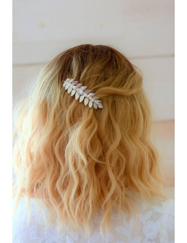 Barrette pour la mariée feuille dorée pour le chignon modèle Tilleul