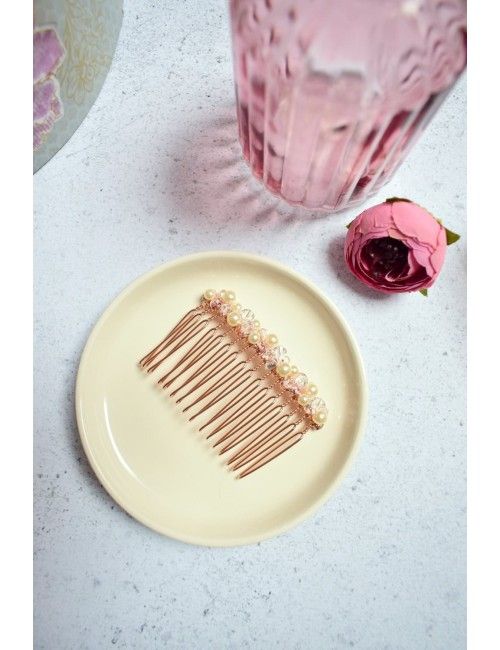 Peigne à cheveux pour la mariée modèle Orphée, en perles et strass