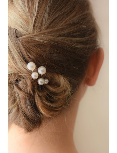 Pics à chignon de mariée en perles nacrées, lot de 5 pics à perles