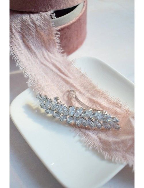 Barrette pour la mariée modèle Osmose avec strass et vague