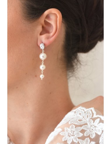 Boucles d'oreilles Chandelier pour la mariée avec cascade de perles