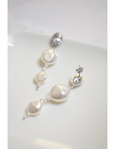 Boucles d'oreilles pour mariée glamour chic avec perles, Patsy