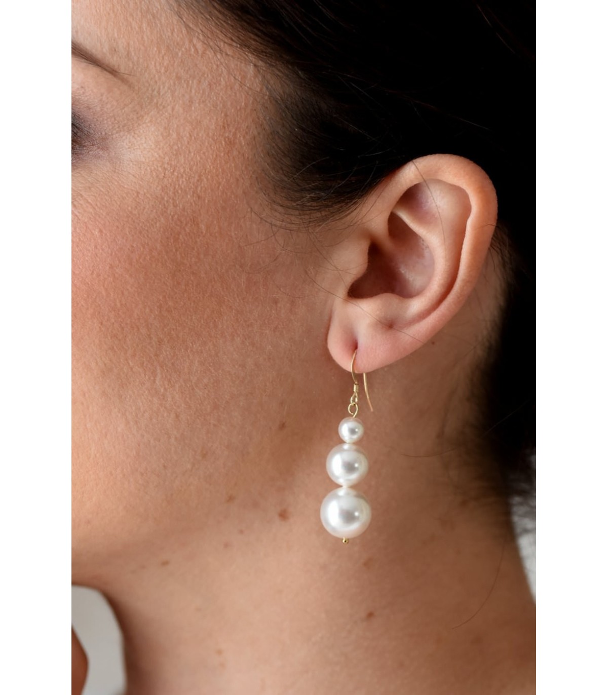 Boucles d'oreilles mariage glamour chic avec perles nacrées en dégradé