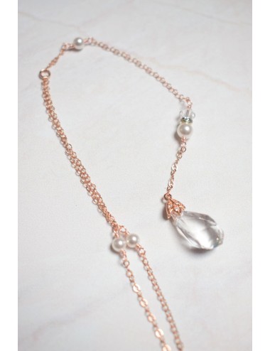 Collier de dos Aldésia avec chainette pour la mariée en robe dos nu