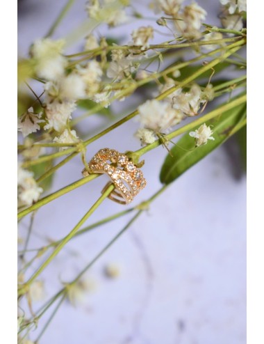 Bague d'oreilles de mariage dorée avec oxydes de zirconium, Nova