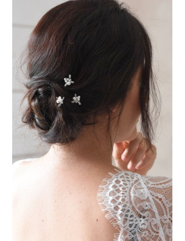 3 pics à cheveux Givre pour le chignon de la mariée