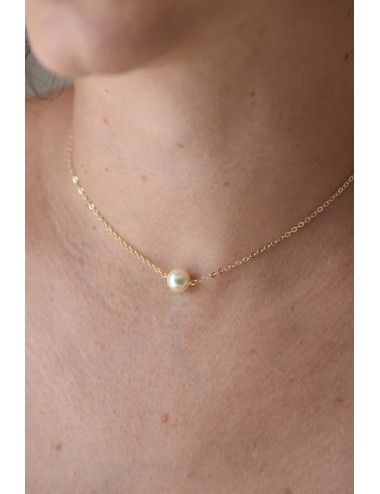 Collier mariage perle solitaire Lola, avec juste une perle nacrée