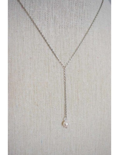 Collier de mariée Anouchka, en forme de Y de style minimaliste