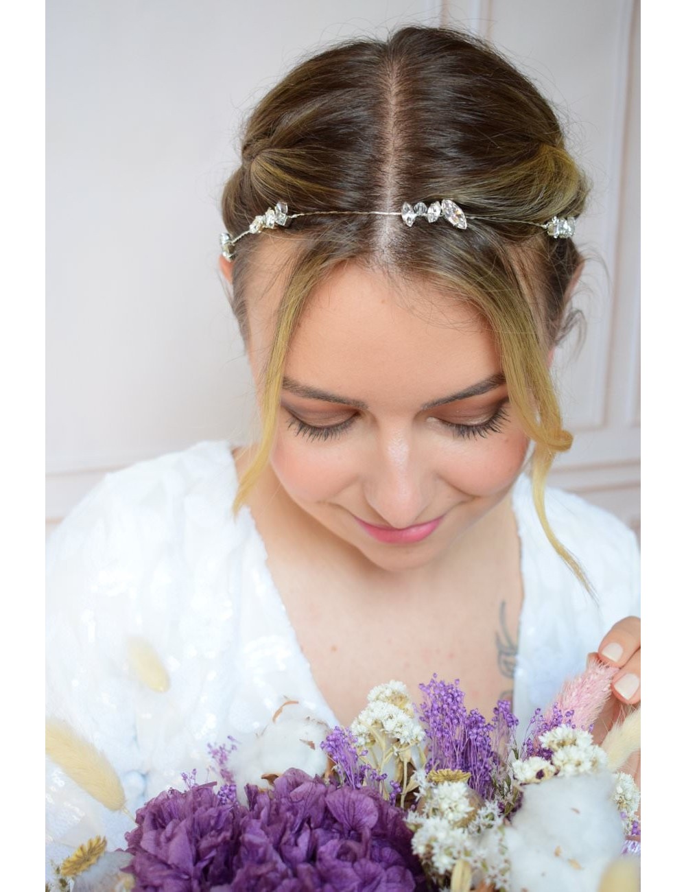 Headband pour la mariée Astral avec une multitude de cristaux