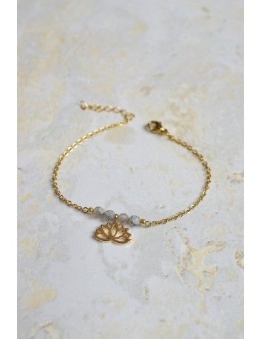 Bracelet Lotus et pierres naturelles