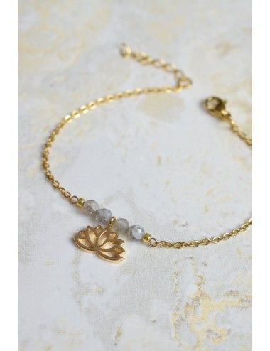 Bracelet Lotus et pierres naturelles