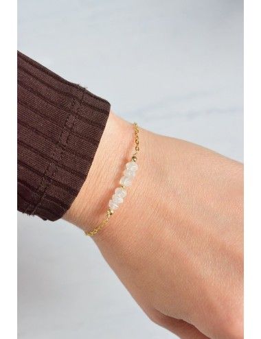 Bracelet pierre de Lune blanche