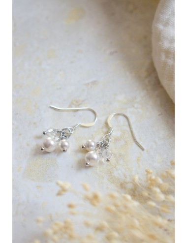 Boucles d'oreilles de mariage de style moderne forme de grappe, Selma