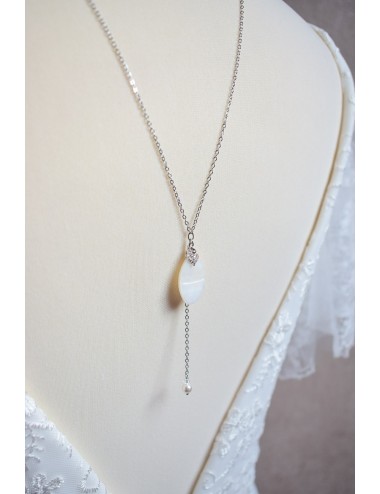 Bijoux mariage - Collier de dos glamour Selma avec grappe de perles