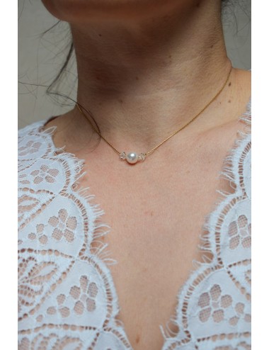 Collier de mariage Dita fin et raffiné avec perles et cristaux