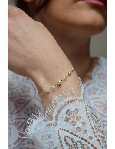 Bracelet pour la mariée modèle Savanah, perles et cristaux.