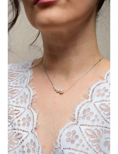 Collier de mariée Lotus avec des perles nacrées en dégradé