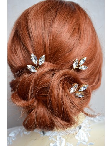 Pics à cheveux pour le chignon de la mariée, pics strass.