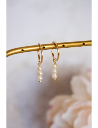 Boucles d'oreilles de mariage style créole minimaliste.