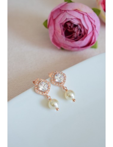 Boucles d'oreilles de mariage de style vintage avec perles, Evangeline