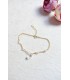bracelet de mariage avec perles transparentes en cristal dont une belle goutte