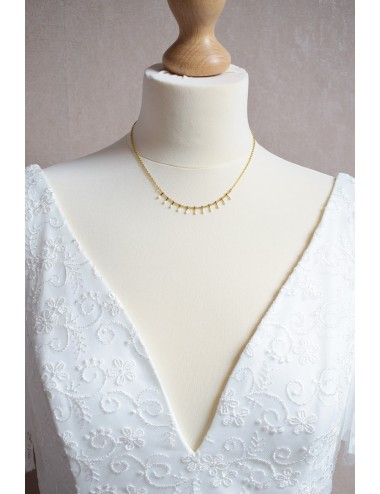 Collier de mariage Louisiane avec chaine en acier inoxydable brillante