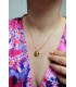 Collier Fleur de naissance + initiale