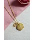 collier pendentif fleur de naissance avec une initiale dorée