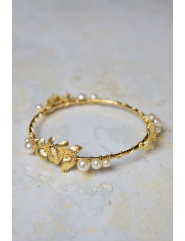 Bracelet pour la mariée modèle Era, perles et chaine épi.