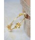 bracelet de mariage jonc doré avec des perles et des fleurs