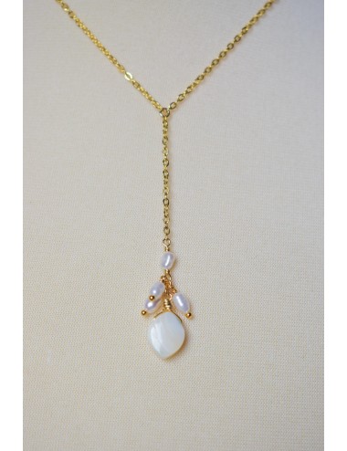 Collier de mariage Noa avec perles de culture et sequin de nacre