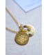 fleur de naissance de juillet pendentif médaillon doré